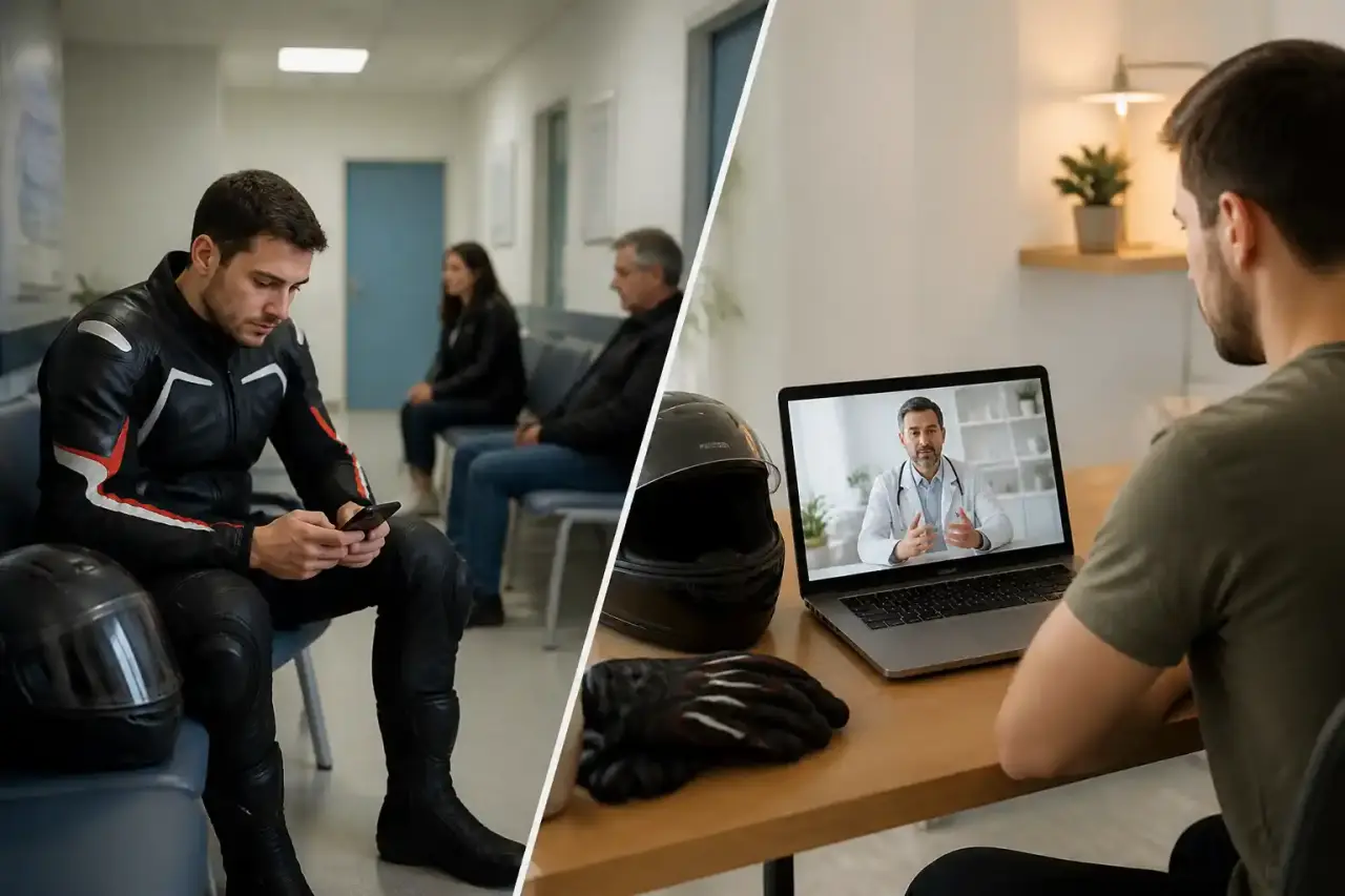 Patient échangeant avec un médecin en téléconsultation depuis son domicile
