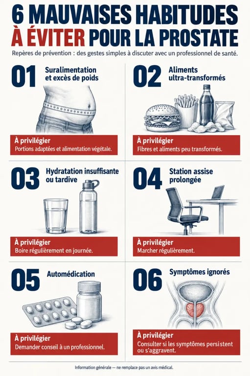 Prostate 6 mauvaises habitudes à éviter et alternatives concrètes