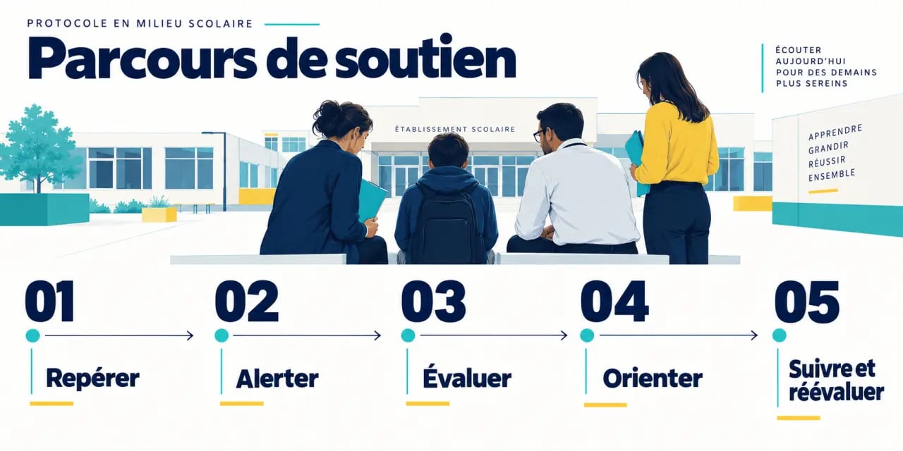 Parcours d’un protocole santé mentale à l’école en cinq étapes