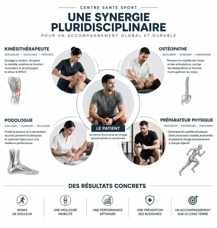 Synergie pluridisciplinaire dans un centre santé sport pour une prise en charge globale du sportif