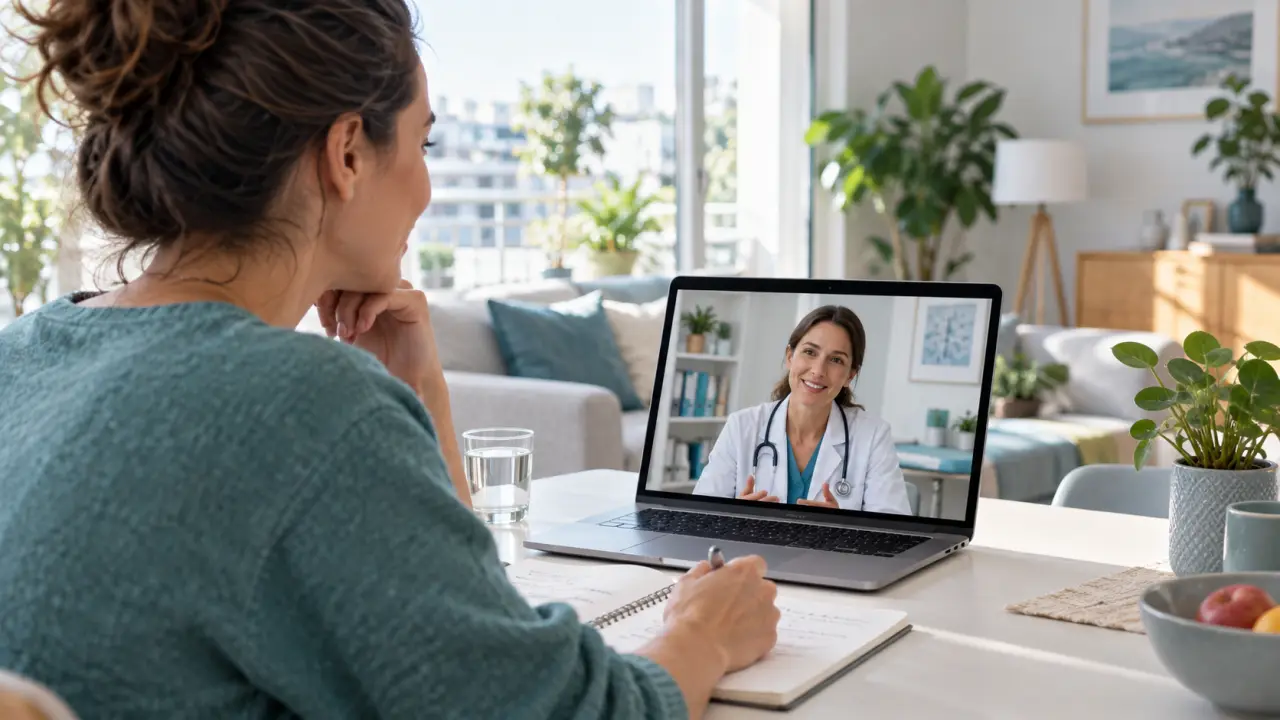 Patiente échangeant avec un médecin lors d'une téléconsultation