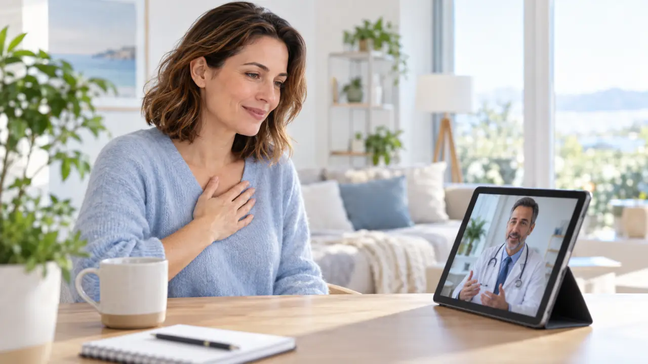 Patient échangeant avec un médecin au sujet de palpitations